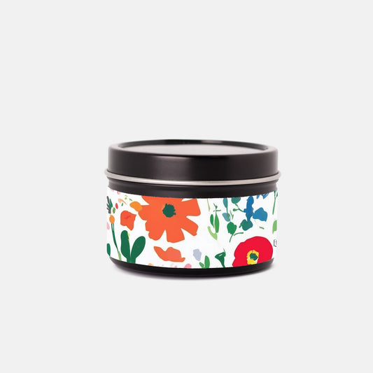 Elementologie’s Hand-poured Coconut Soy Wax Candle Tin | 4oz | Flower Market