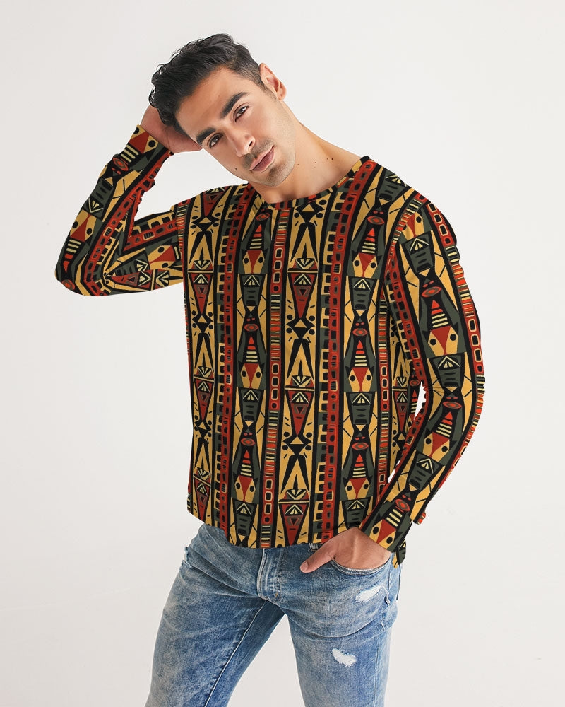 Mens Long Sleeve Tee-Tribal Beats