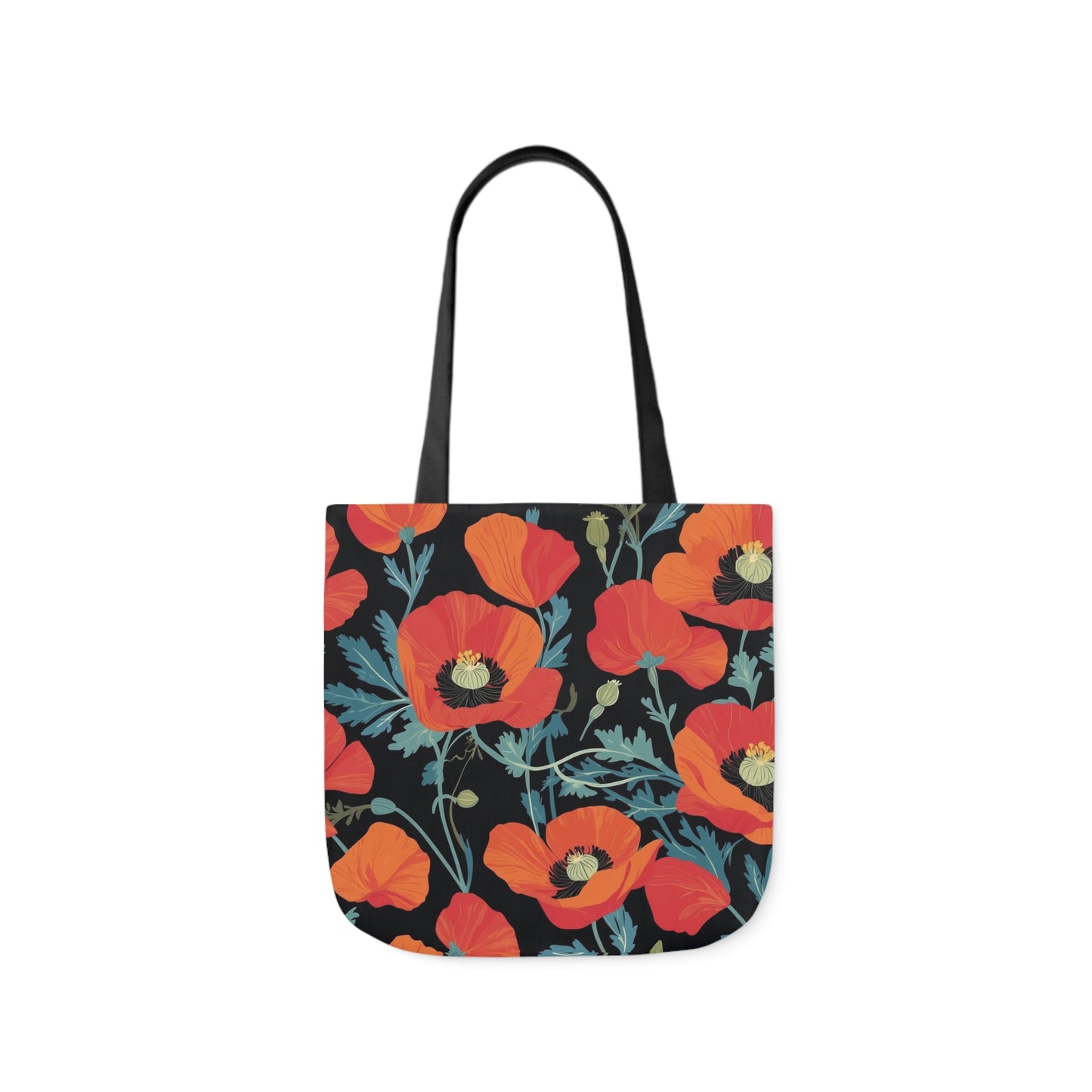 Red Poppy Canvas Tote Bag - 3 Sizes