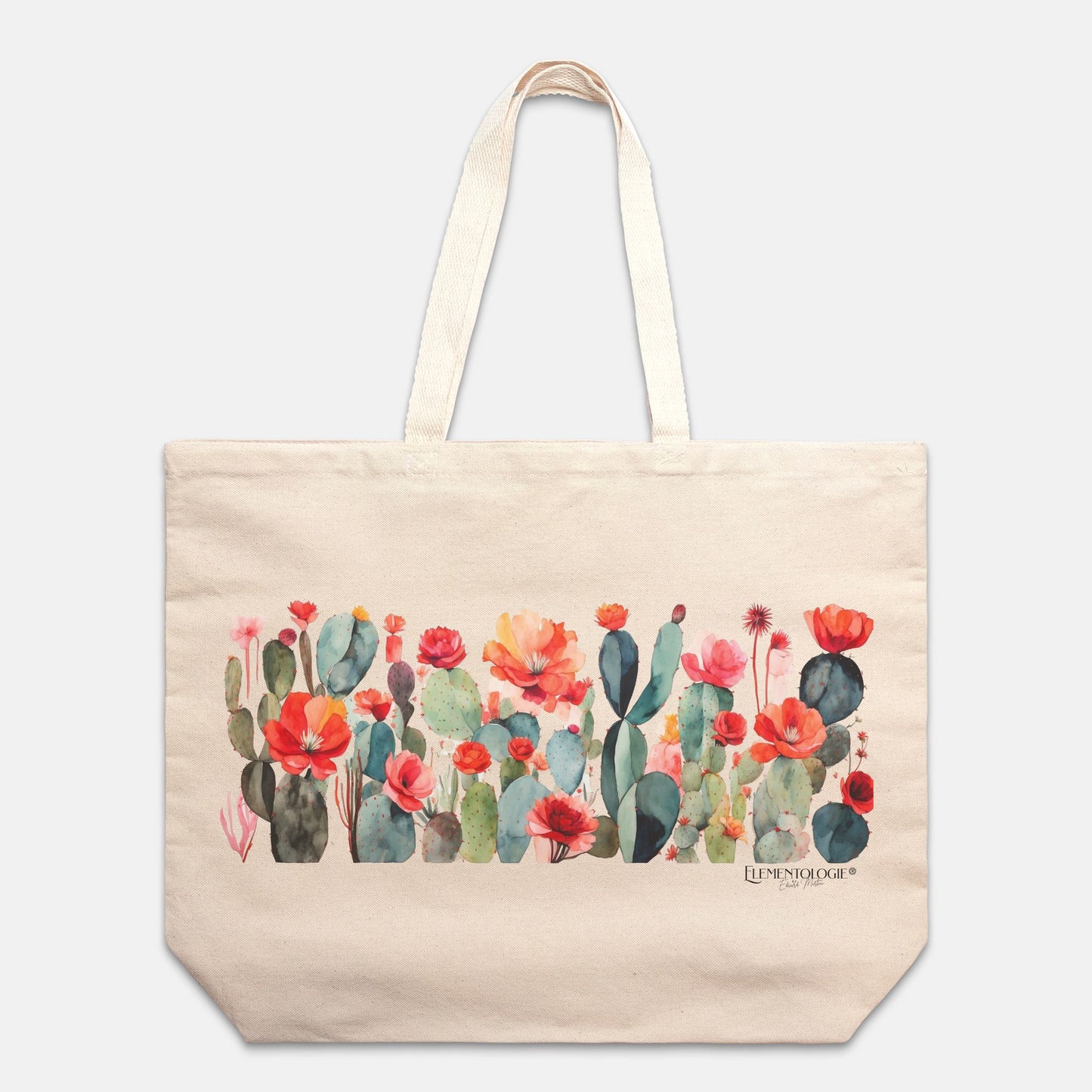 Oversized Tote |  Blooming Cacti