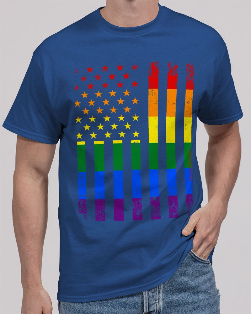 Distressed Rainbow Flag Unisex Heavy Cotton T-Shirt -LGBTQ