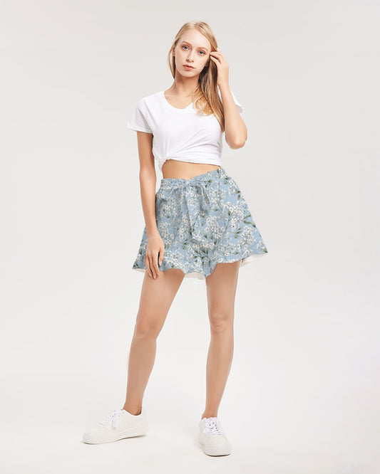 Women's Ruffle Shorts-Baby's Breath Collection