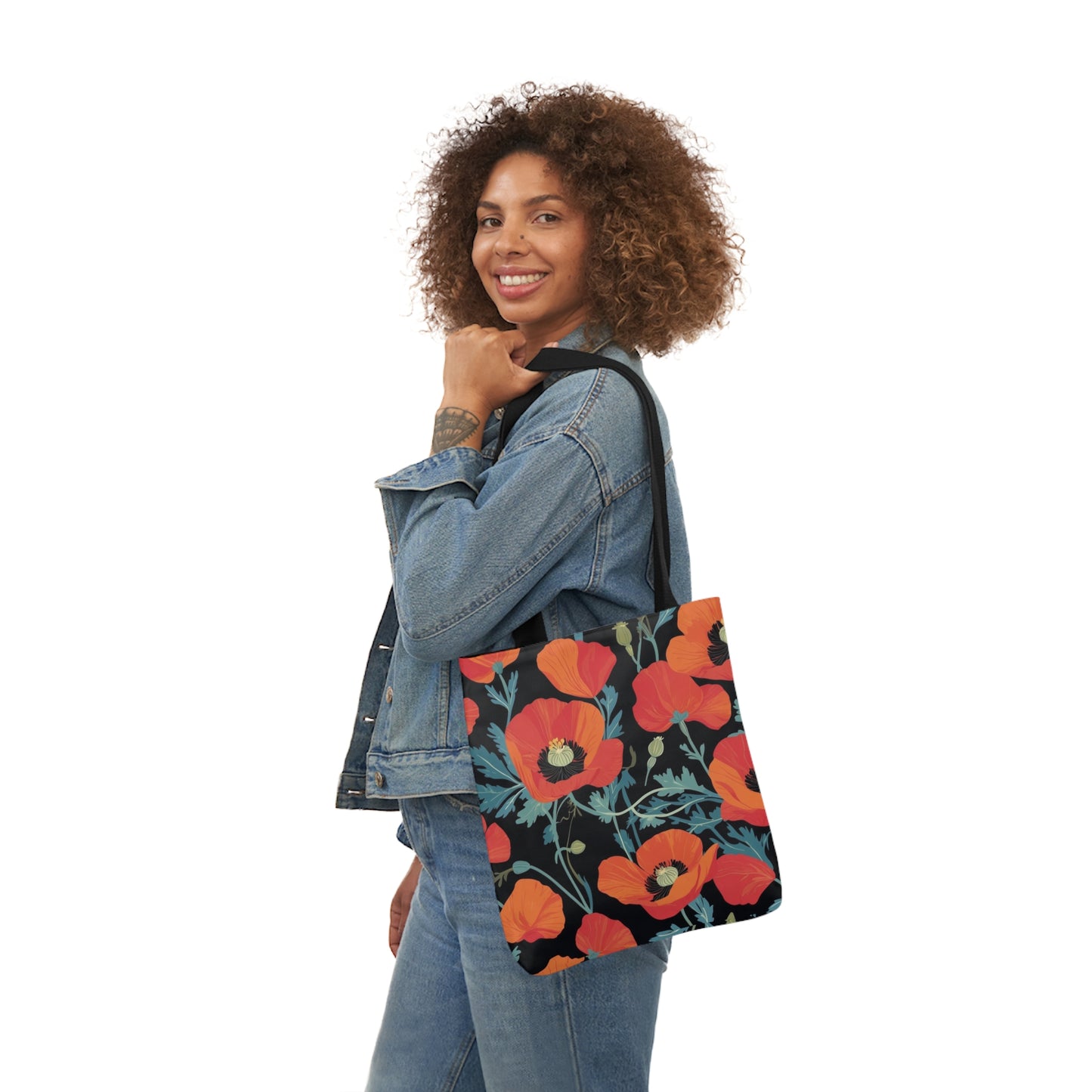 Red Poppy Canvas Tote Bag - 3 Sizes