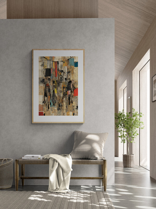 Abstract Collage Art Poster |  By a Thread by Edward Martin