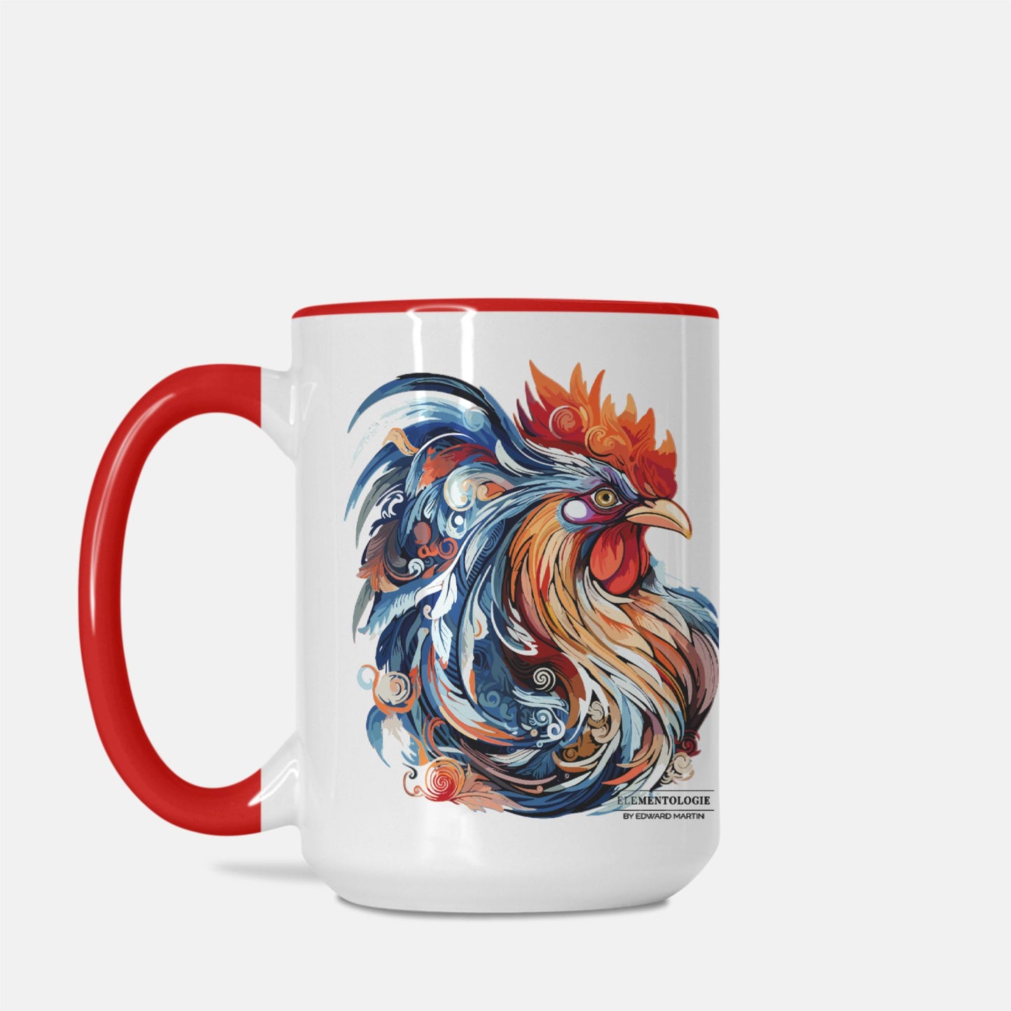 Mug Deluxe 15oz. (Red + White)