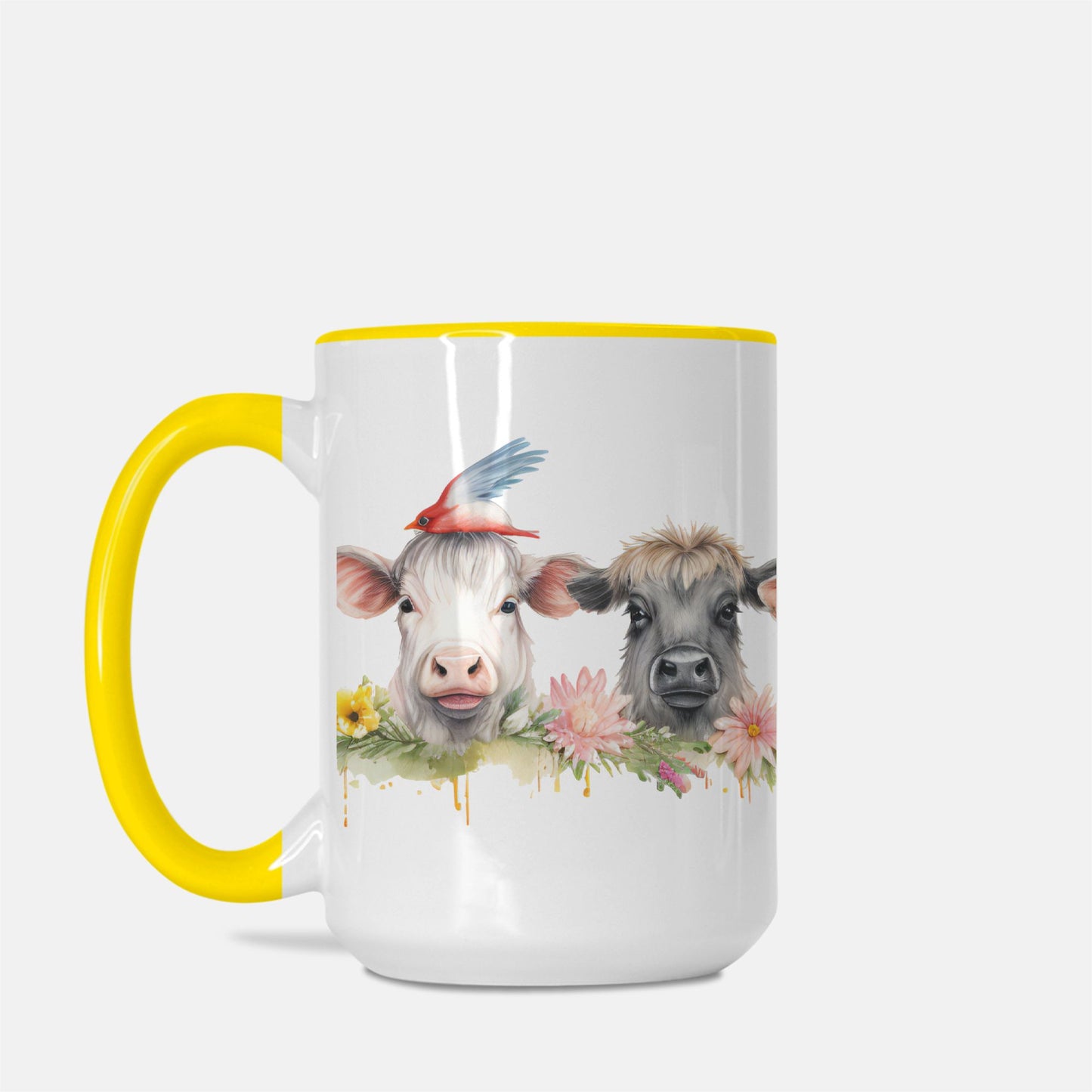 Mug Deluxe 15oz. (Yellow + White)-Down on the Farm No.1