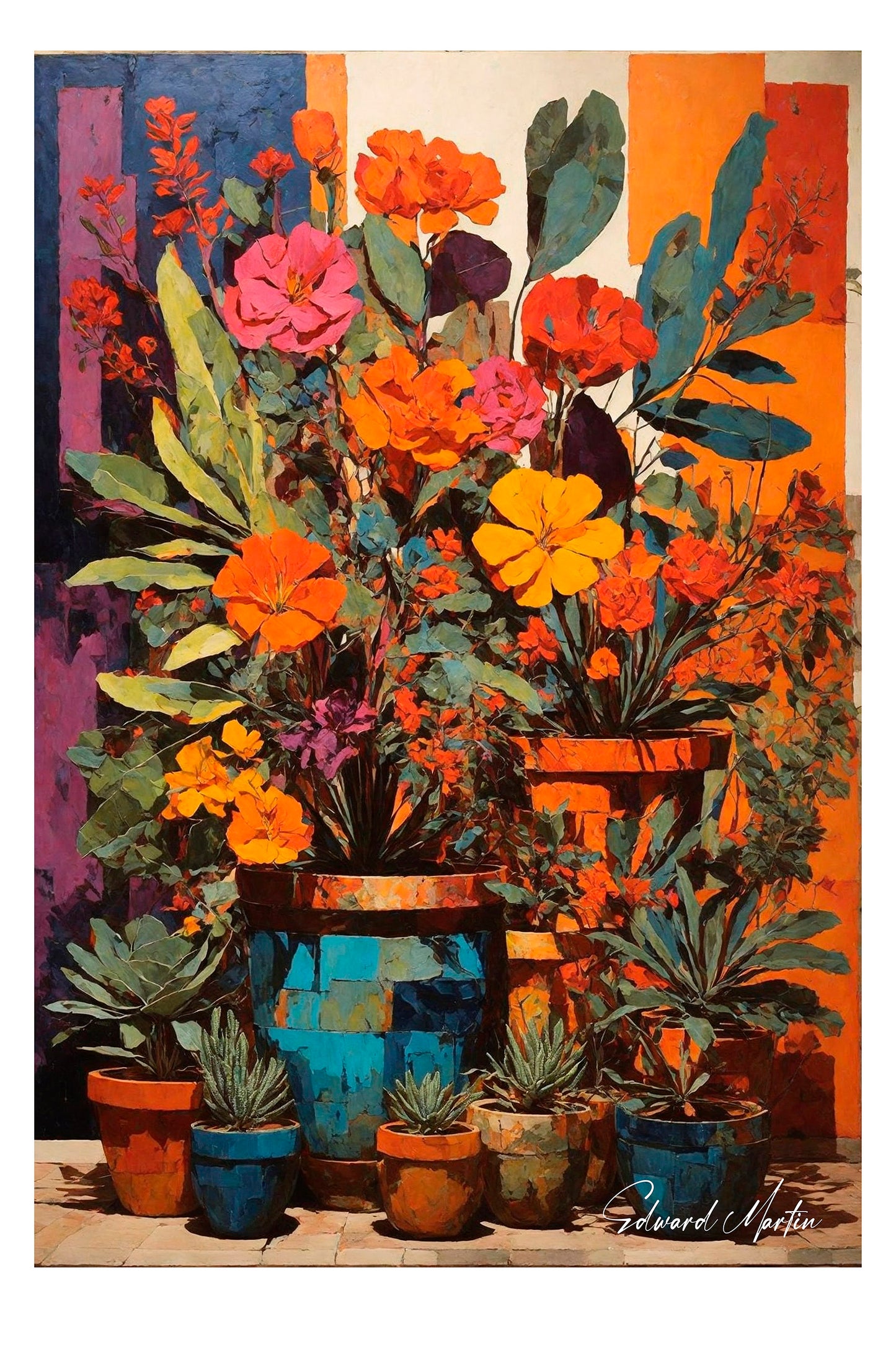 Museum-Quality Matte Paper Poster-Santa Fe in Bloom by Edward Martin