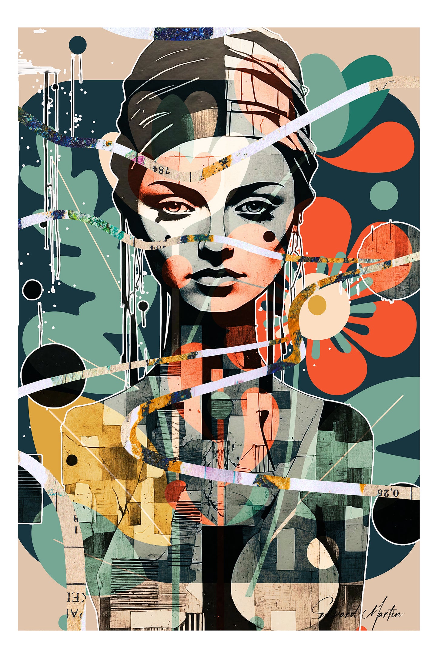 Edward Martin's Symone - Abstract Collage Print