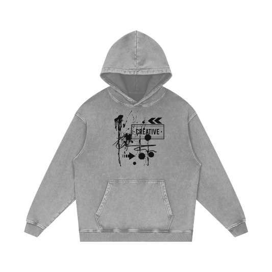 Unisex Oversized Snow Wash Hoodie-Creative