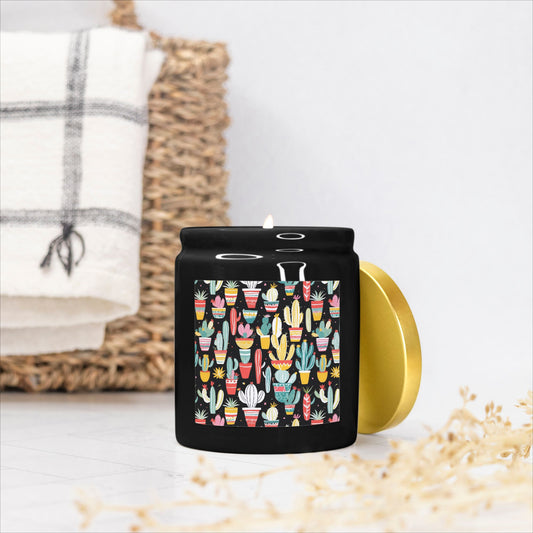 Candle Ceramic 8oz (Black)