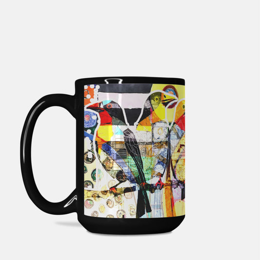 Coffee Mug Deluxe 15oz. Black-Up Early by Edward Martin