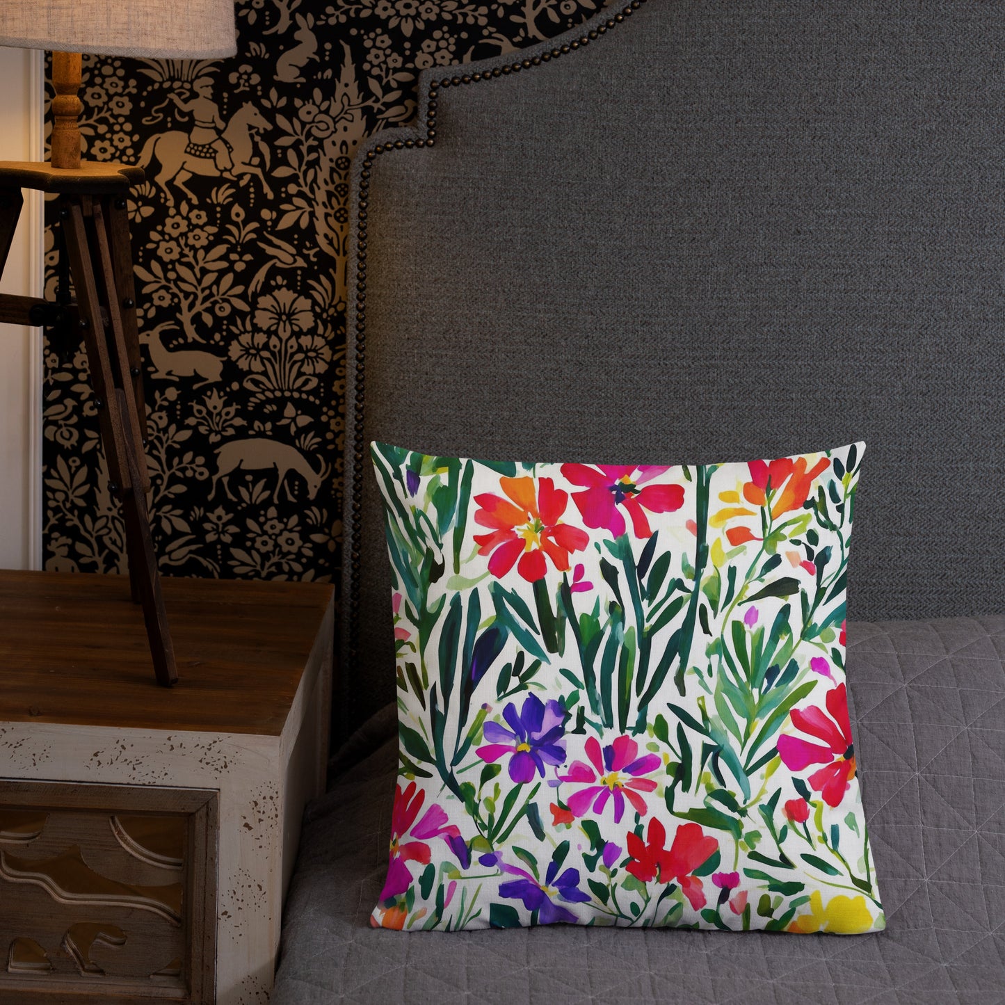 Colorful Home Decor Premium Pillow | French Flower Market