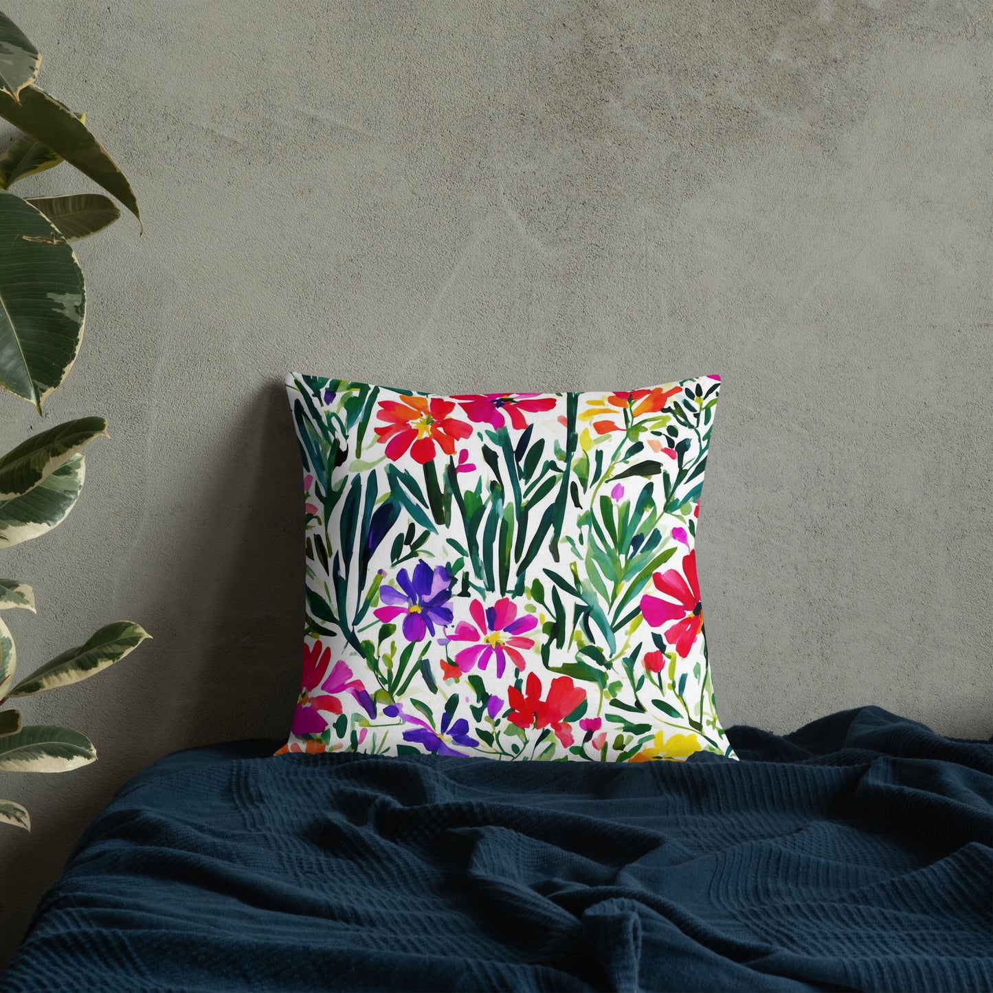 Colorful Home Decor Premium Pillow | French Flower Market