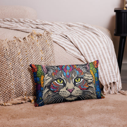 Premium Pillow-Mandala Cat