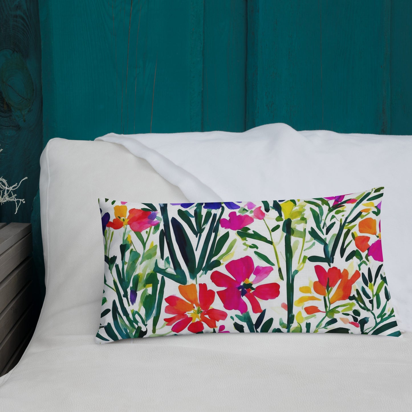 Colorful Home Decor Premium Pillow | French Flower Market