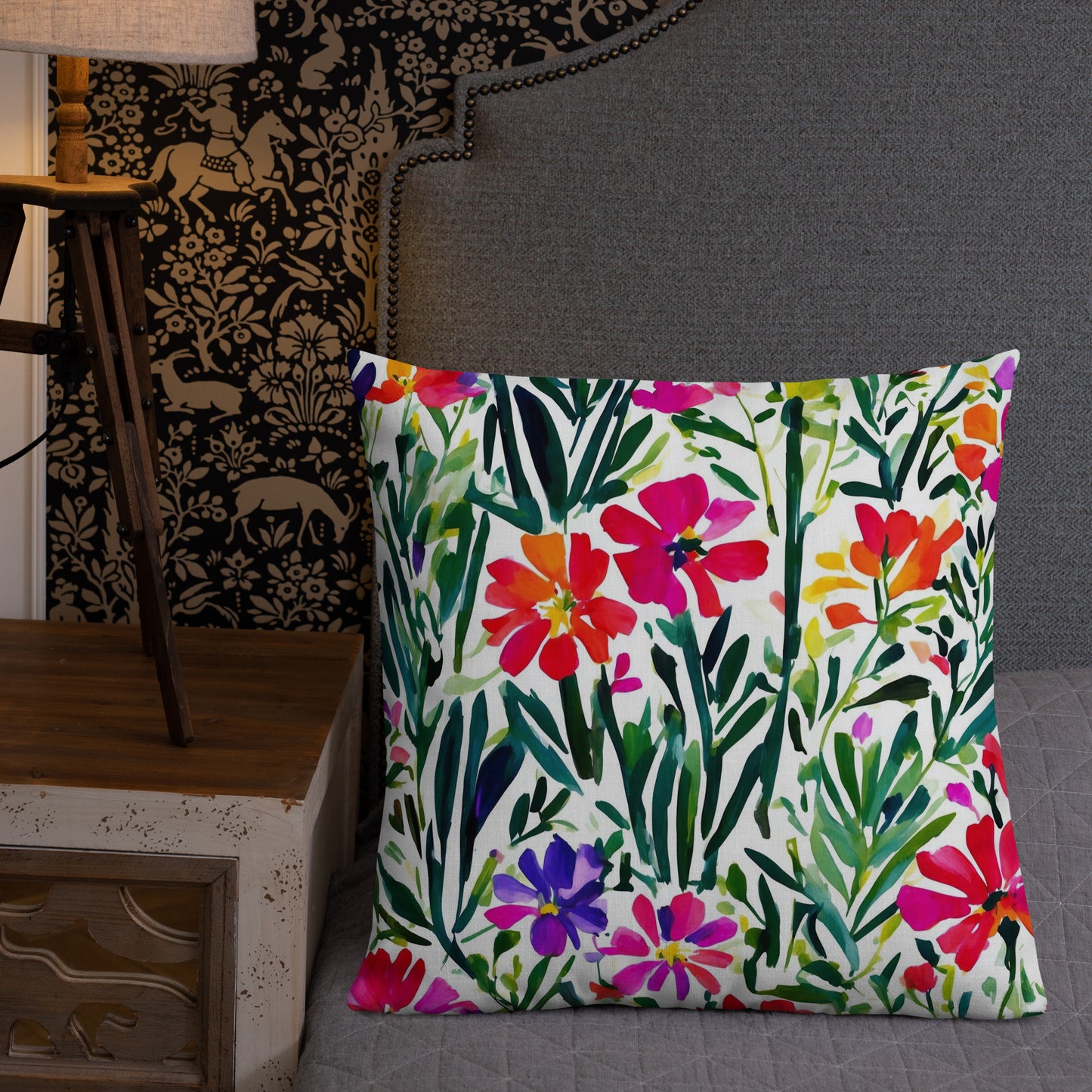 Colorful Home Decor Premium Pillow | French Flower Market