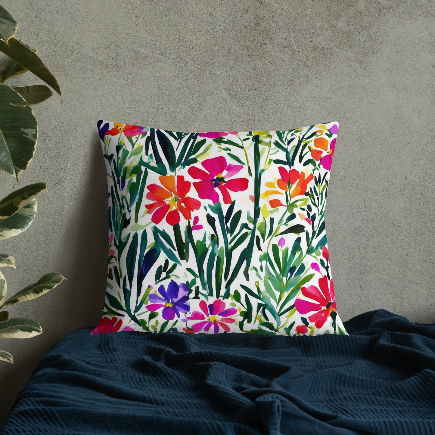 Colorful Home Decor Premium Pillow | French Flower Market