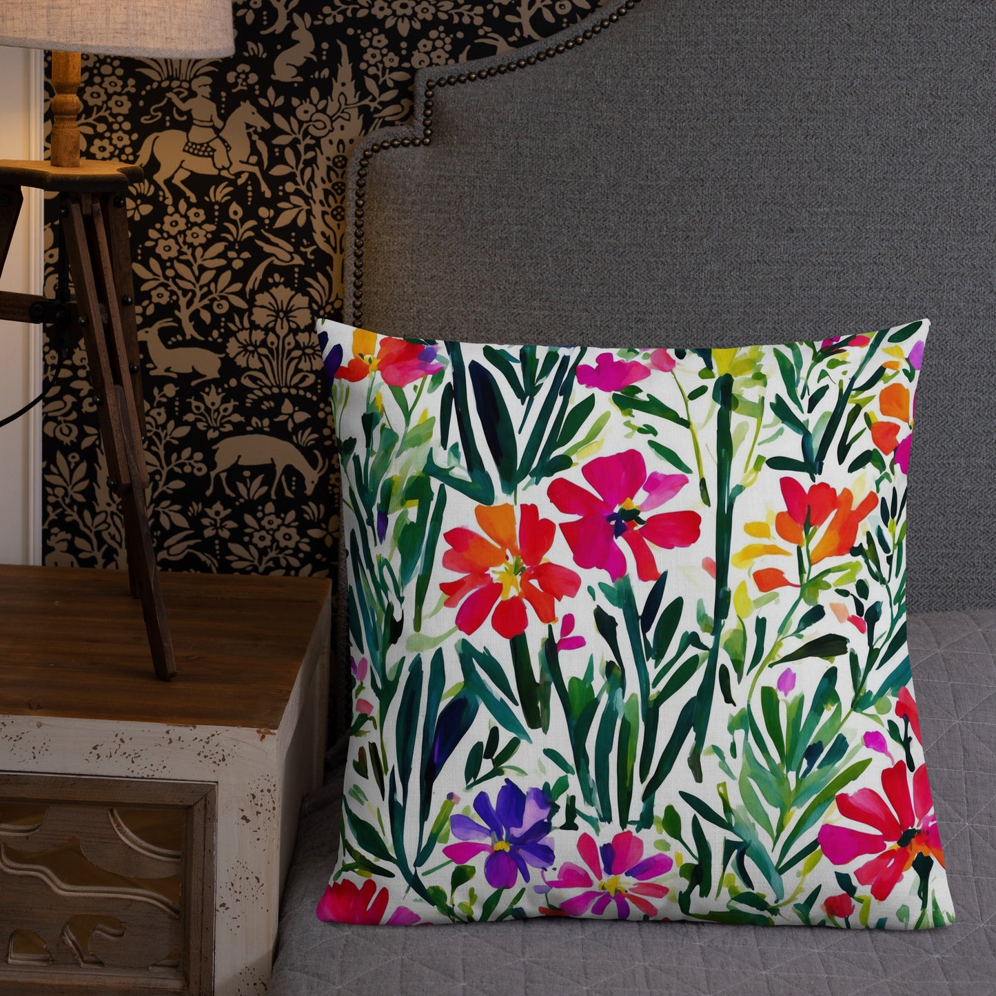 Colorful Home Decor Premium Pillow | French Flower Market