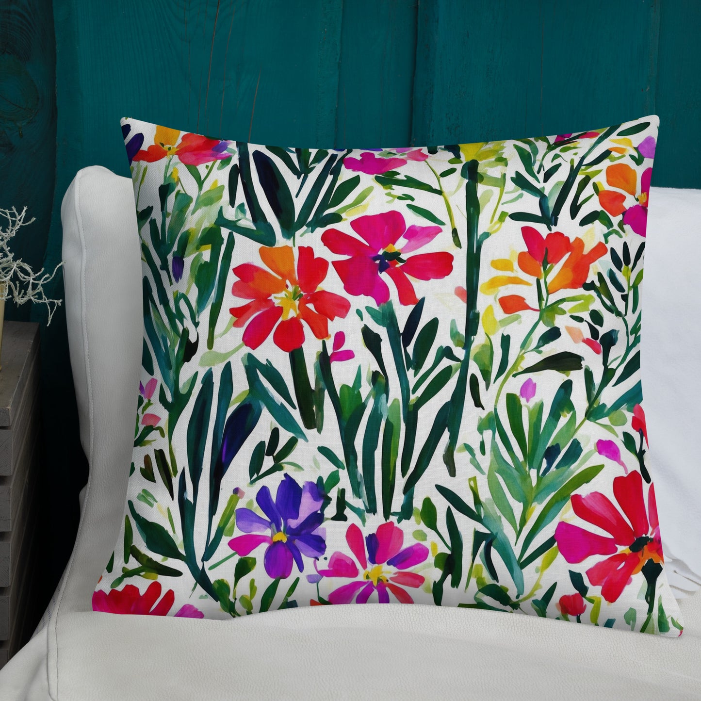 Colorful Home Decor Premium Pillow | French Flower Market