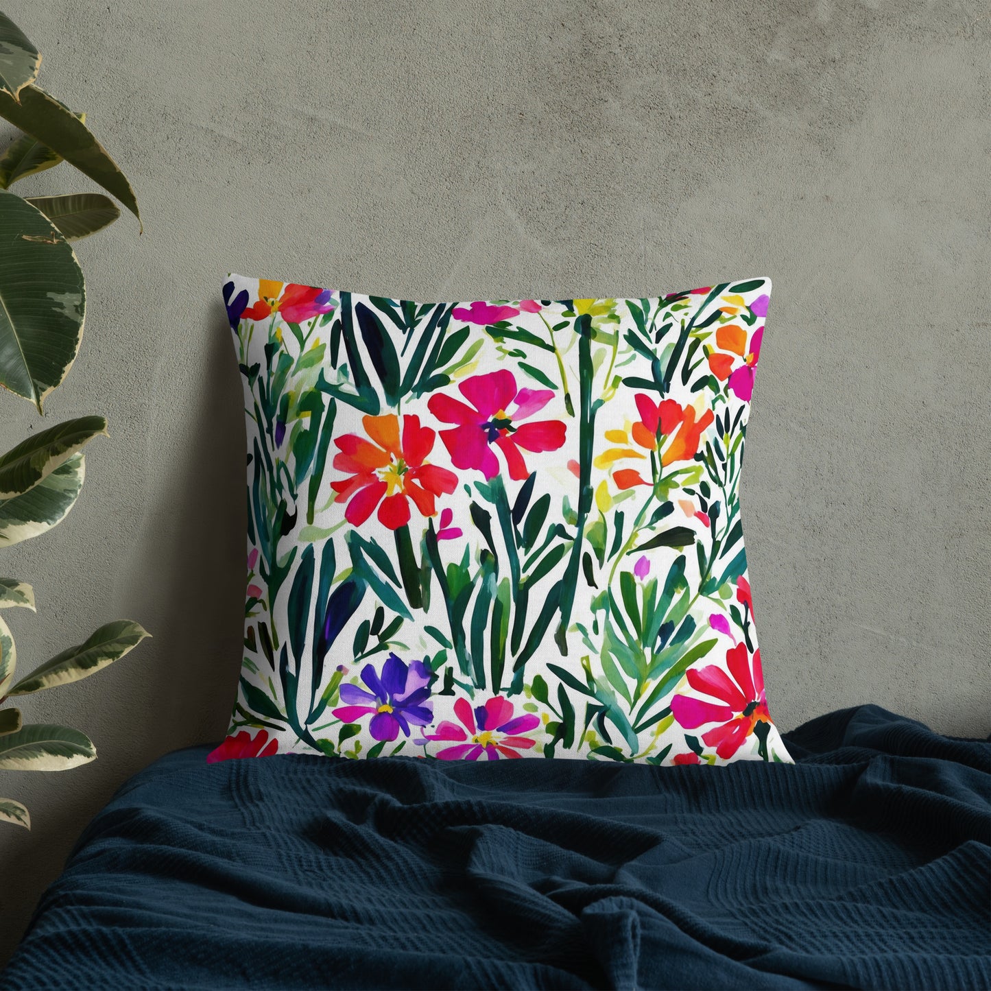 Colorful Home Decor Premium Pillow | French Flower Market