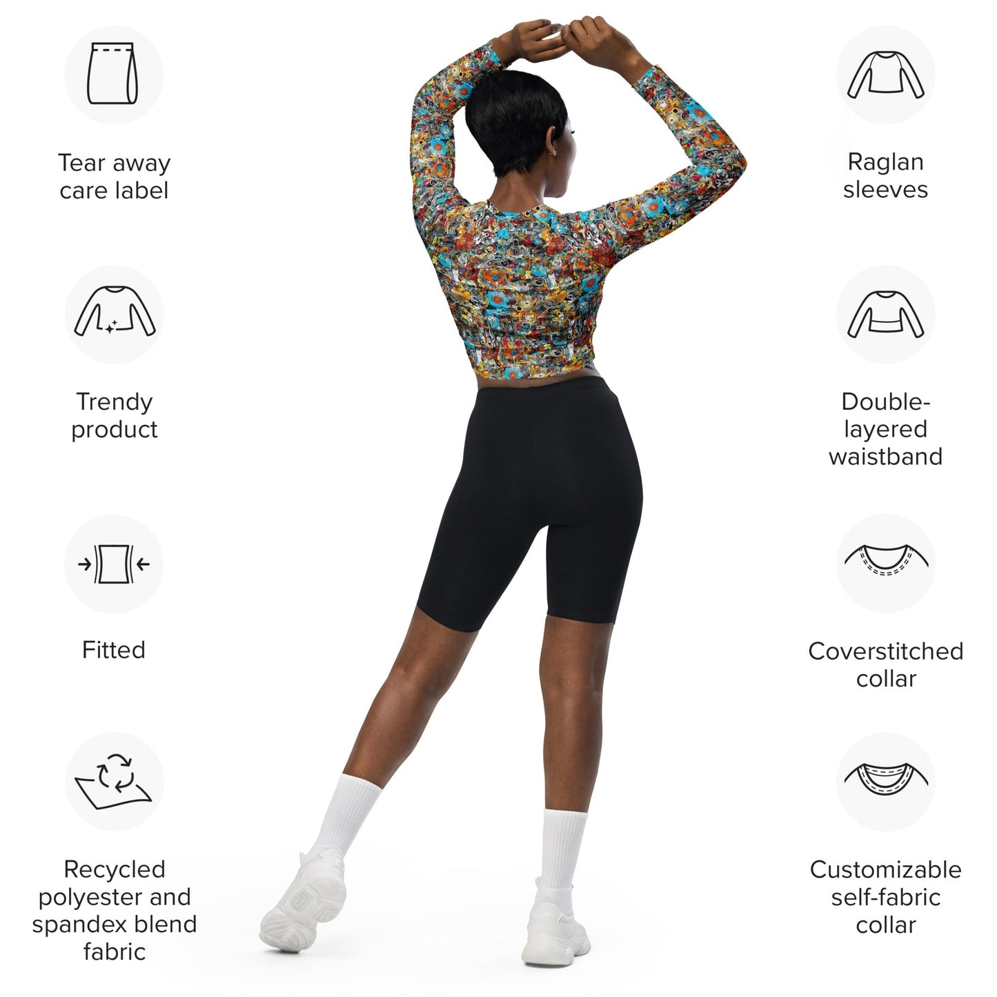 Elementologie Recycled Long-Sleeve Crop Top - Eco-Friendly, Stylish, and Comfortable - Premium  from Elementologie - Just $40.95! Shop now at Elementologie