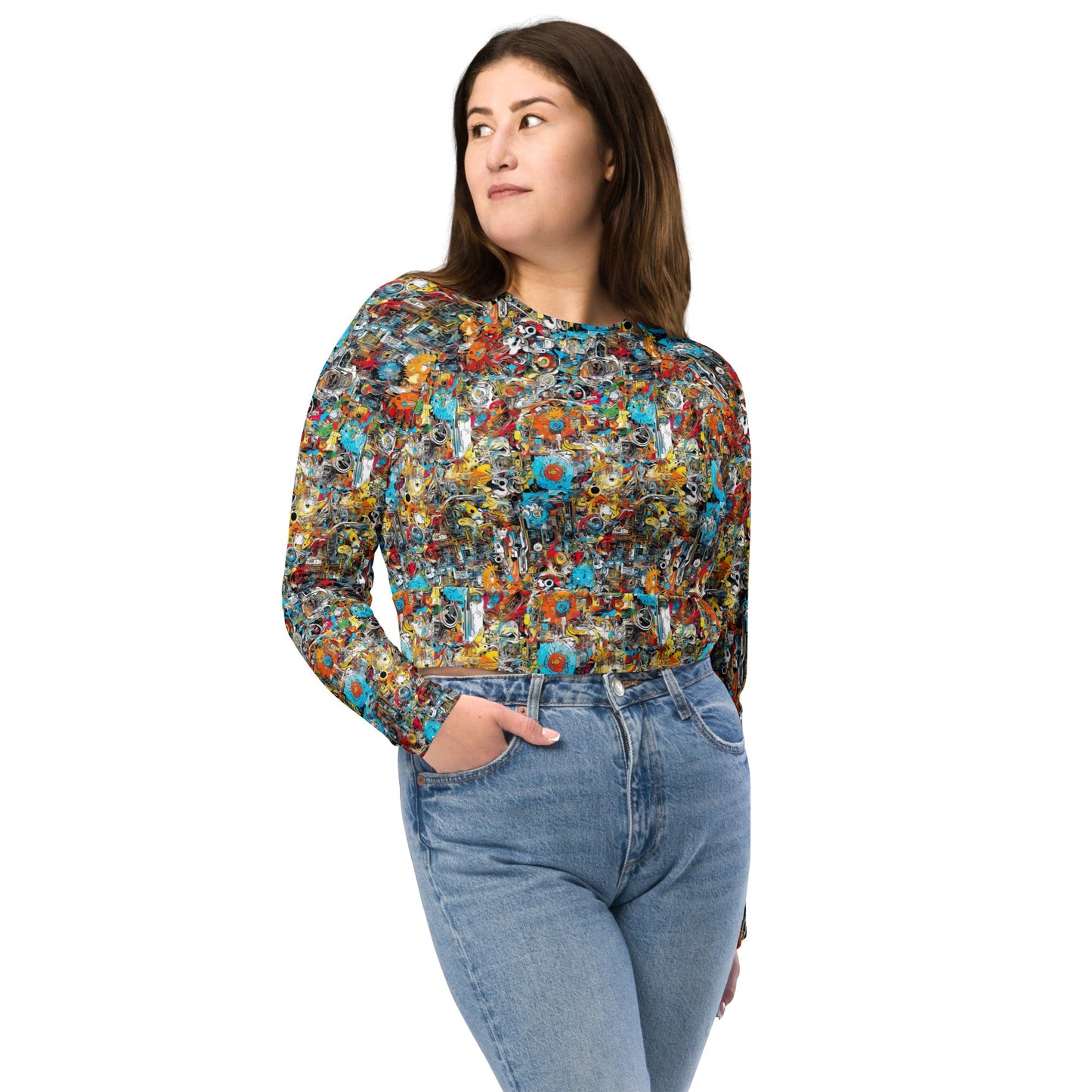 Elementologie Recycled Long-Sleeve Crop Top - Eco-Friendly, Stylish, and Comfortable - Premium  from Elementologie - Just $40.95! Shop now at Elementologie