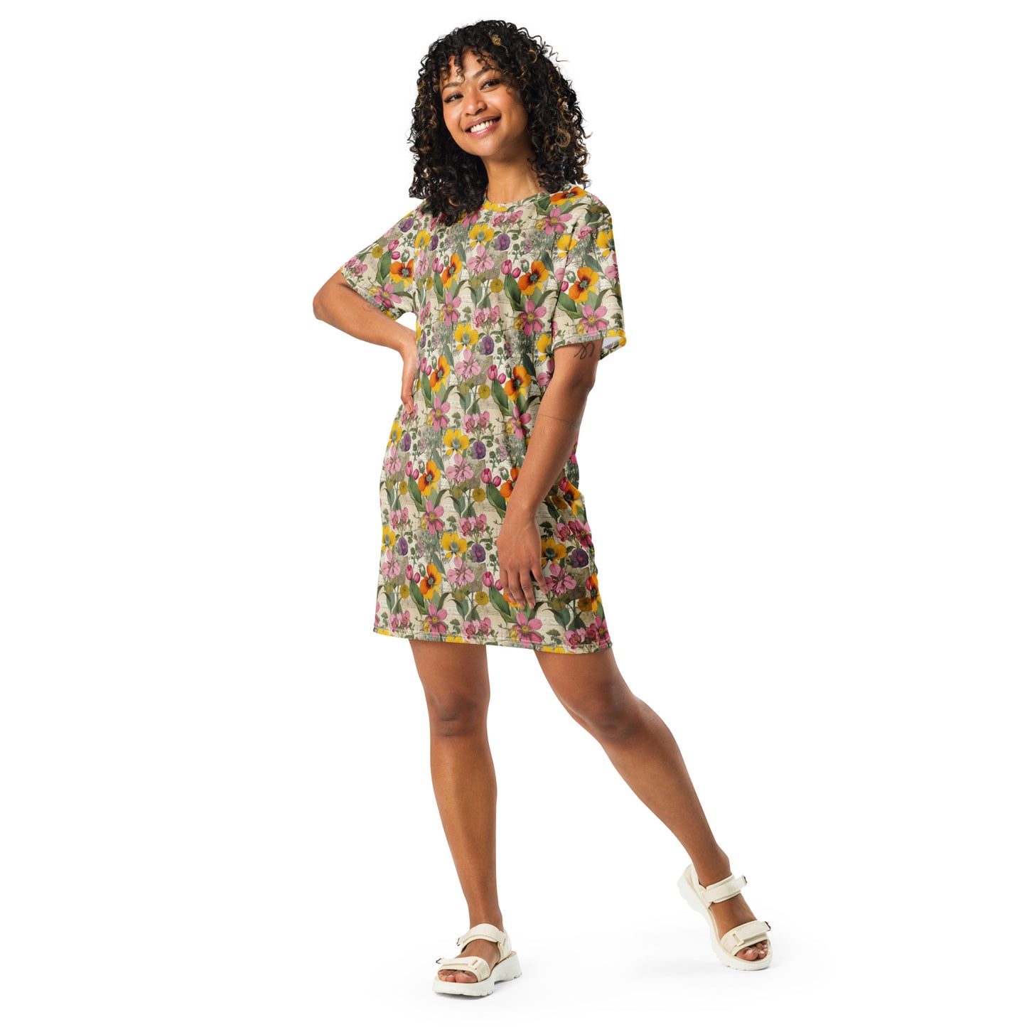 Vintage Botanical T-Shirt Dress