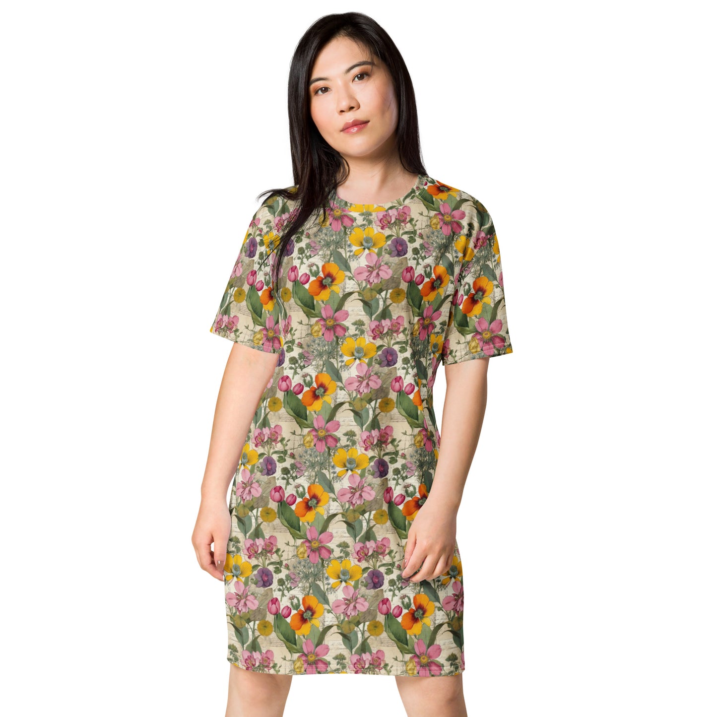 Vintage Botanical T-Shirt Dress