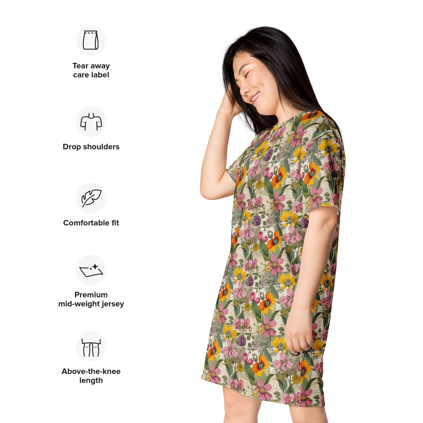 Vintage Botanical T-Shirt Dress