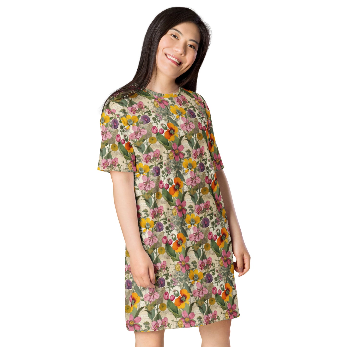 Vintage Botanical T-Shirt Dress