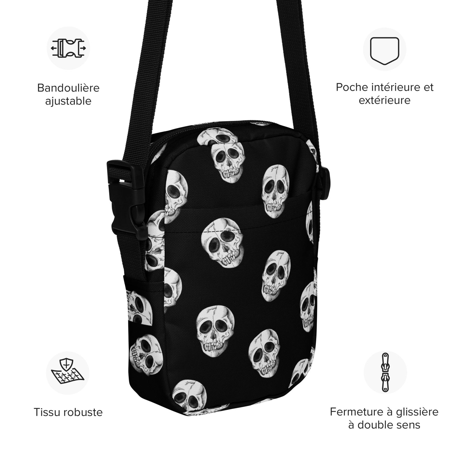 Utility Crossbody Bag| Skulls