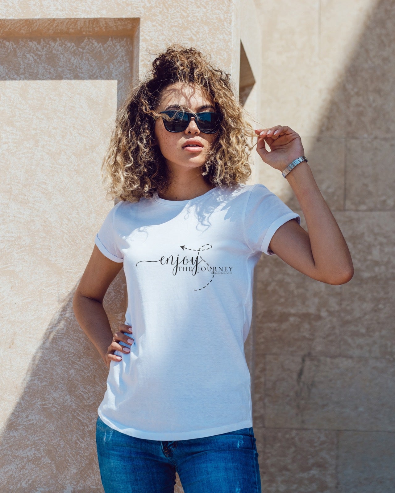 Women’s Boyfriend T-shirt-Enjoy the Journey