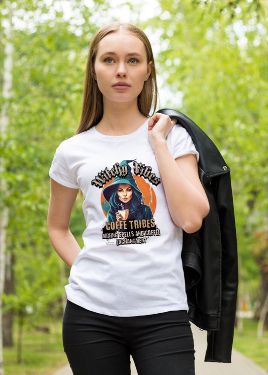 Women’s Boyfriend T-shirt-Witchy Vibes- Coffee Tribes Tee