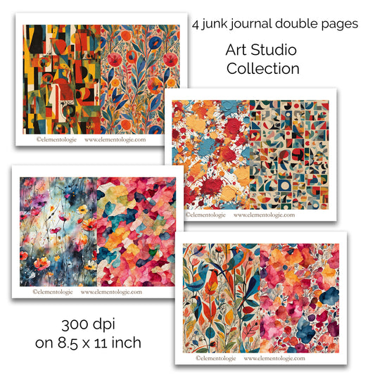 Junk Journal Pages | NO. 1258 | Instant Downloads |Art Studio