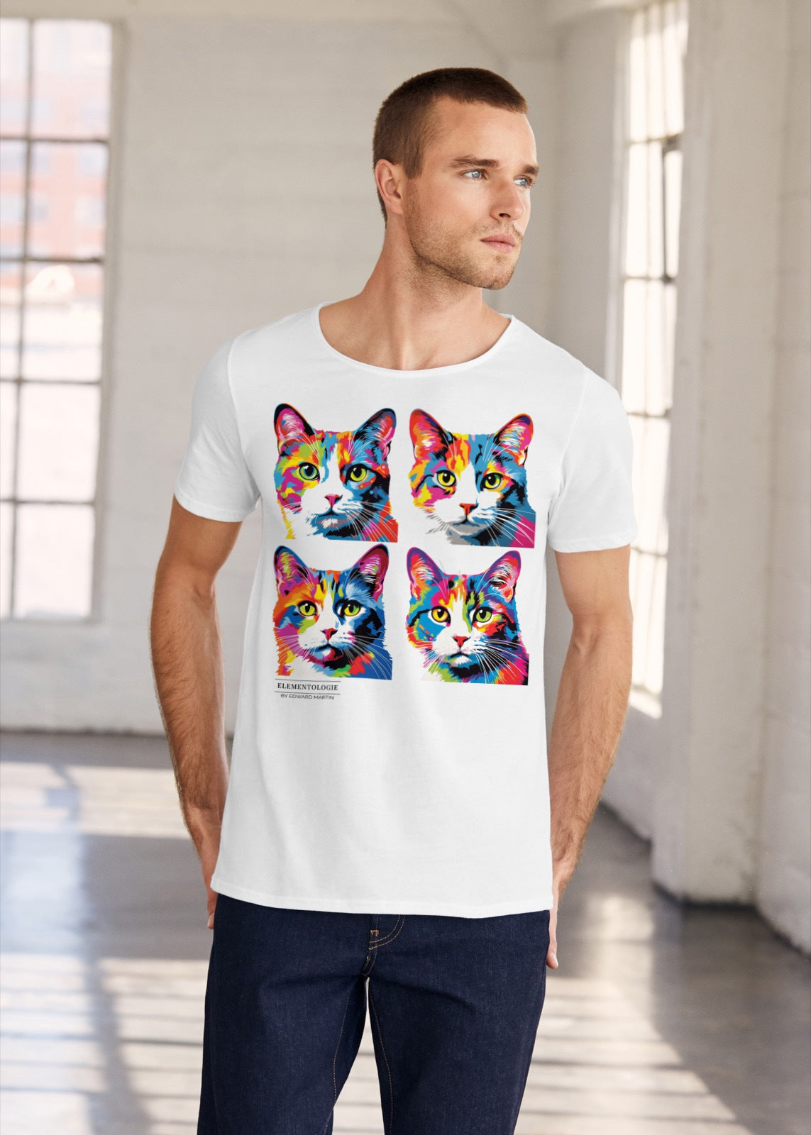 Men's Premium Short Sleeve Tee-Warhol Cat No.01