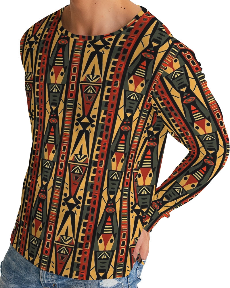 Mens Long Sleeve Tee-Tribal Beats