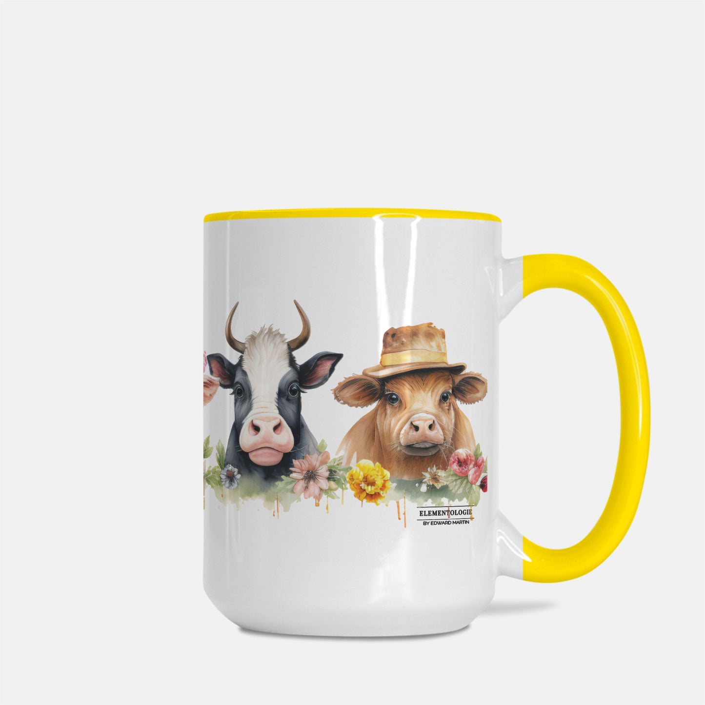 Mug Deluxe 15oz. (Yellow + White)-Down on the Farm No.1