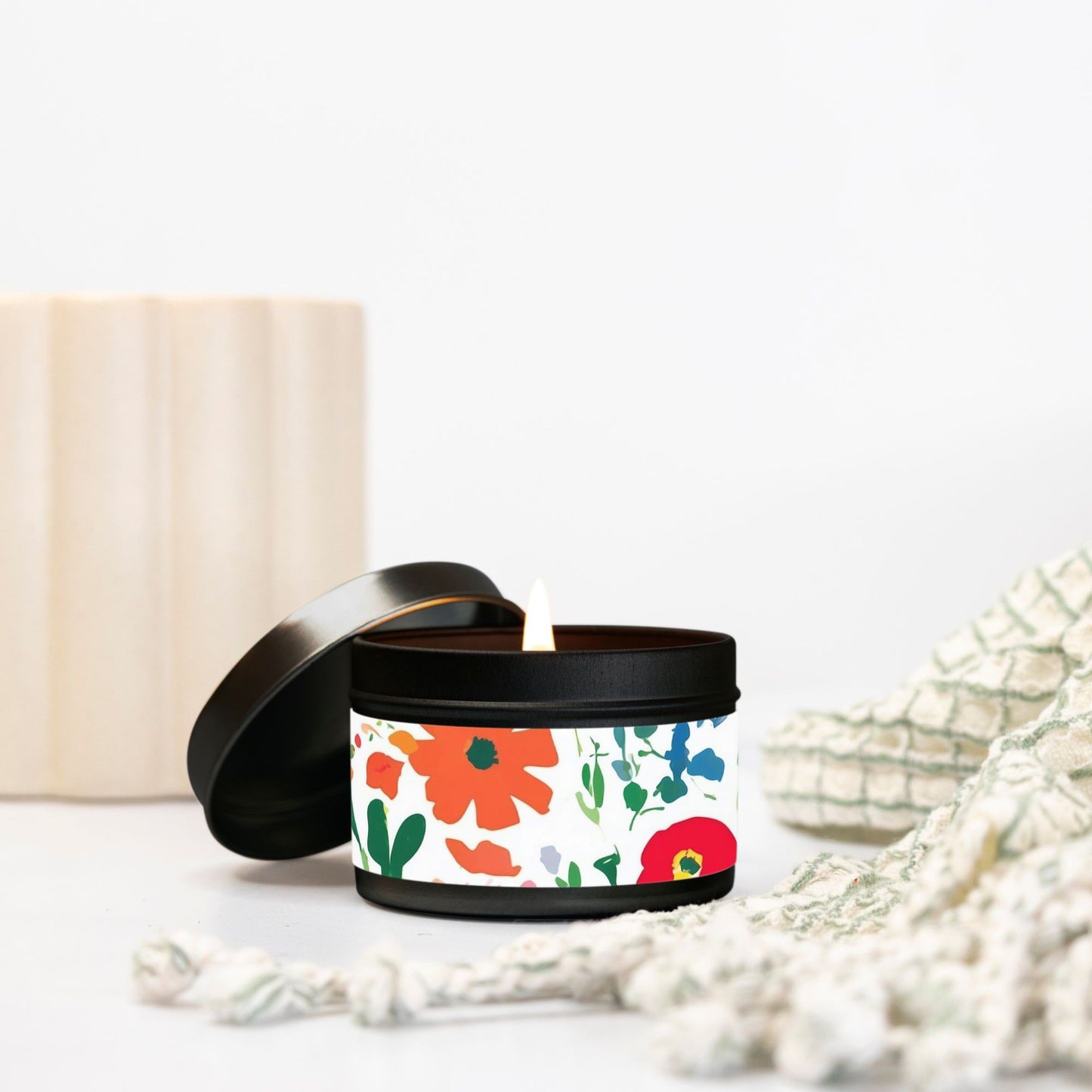 Elementologie’s Hand-poured Coconut Soy Wax Candle Tin | 4oz | Flower Market