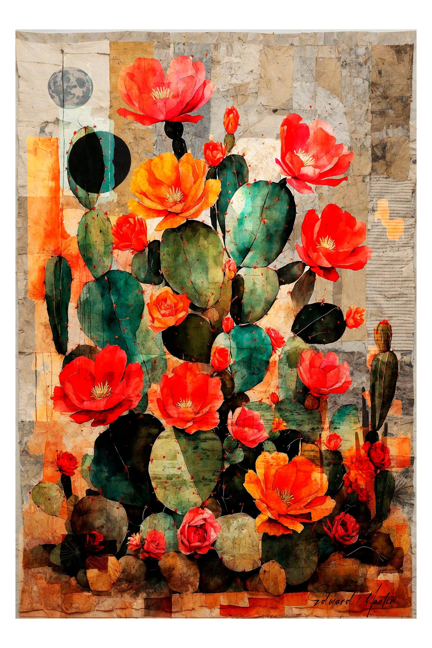 Museum-Quality Matte Paper Poster-Cacti No. 090 by Edward Martin