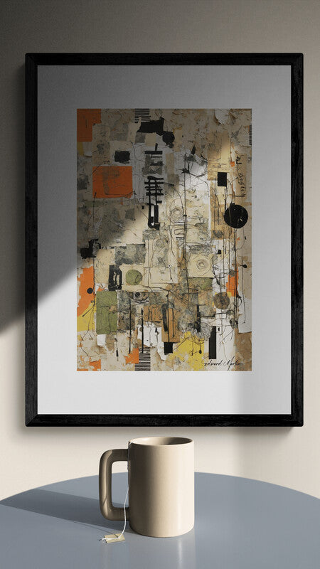 Abstract Collage Poster by Edward Martin - Gatherings