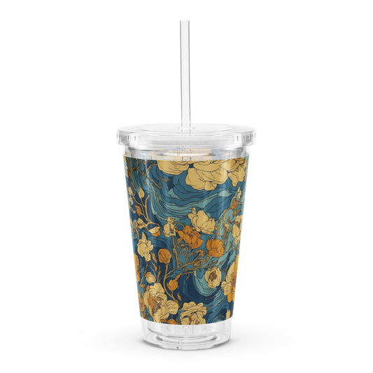 16 oz Clear Reusable Tumbler with Straw