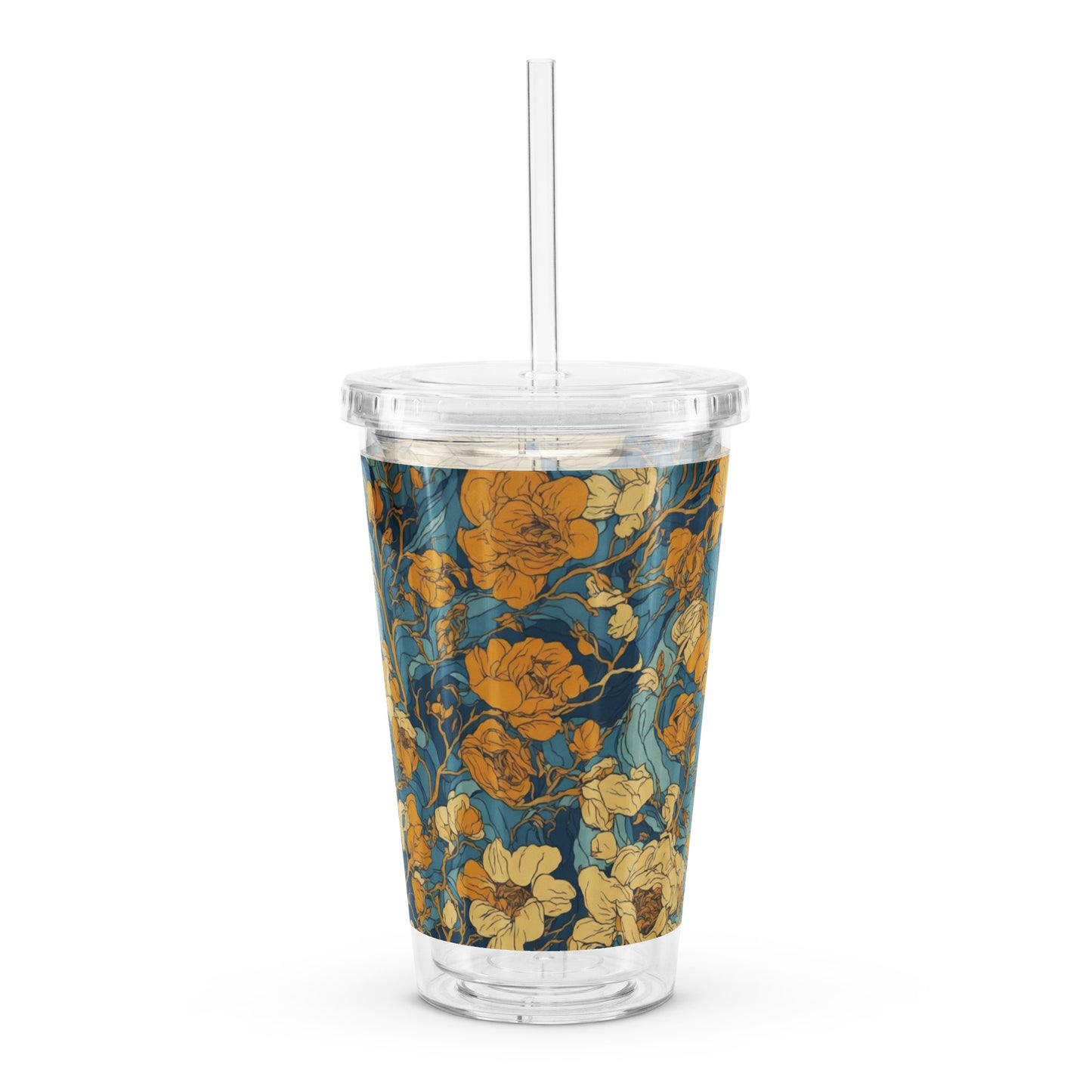 16 oz Clear Reusable Tumbler with Straw