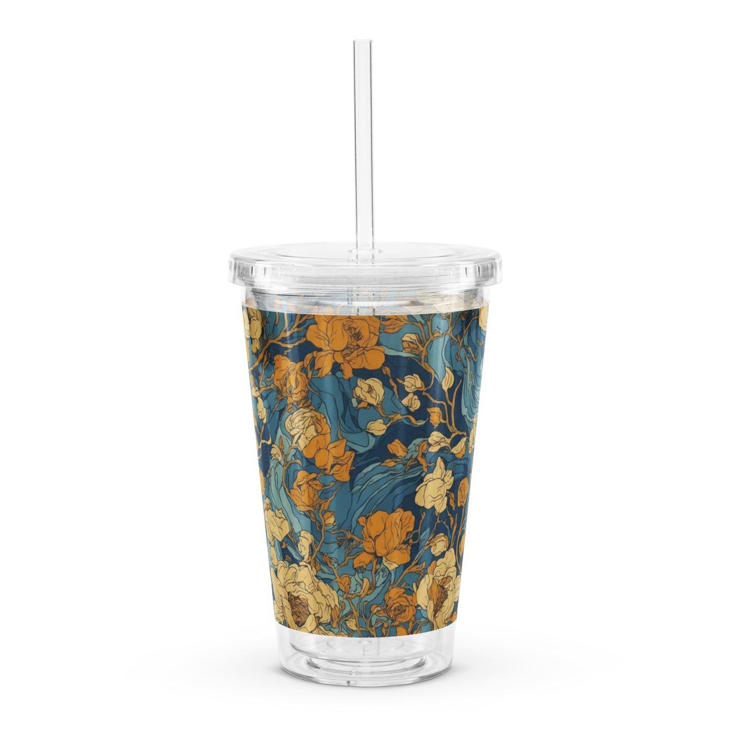 16 oz Clear Reusable Tumbler with Straw