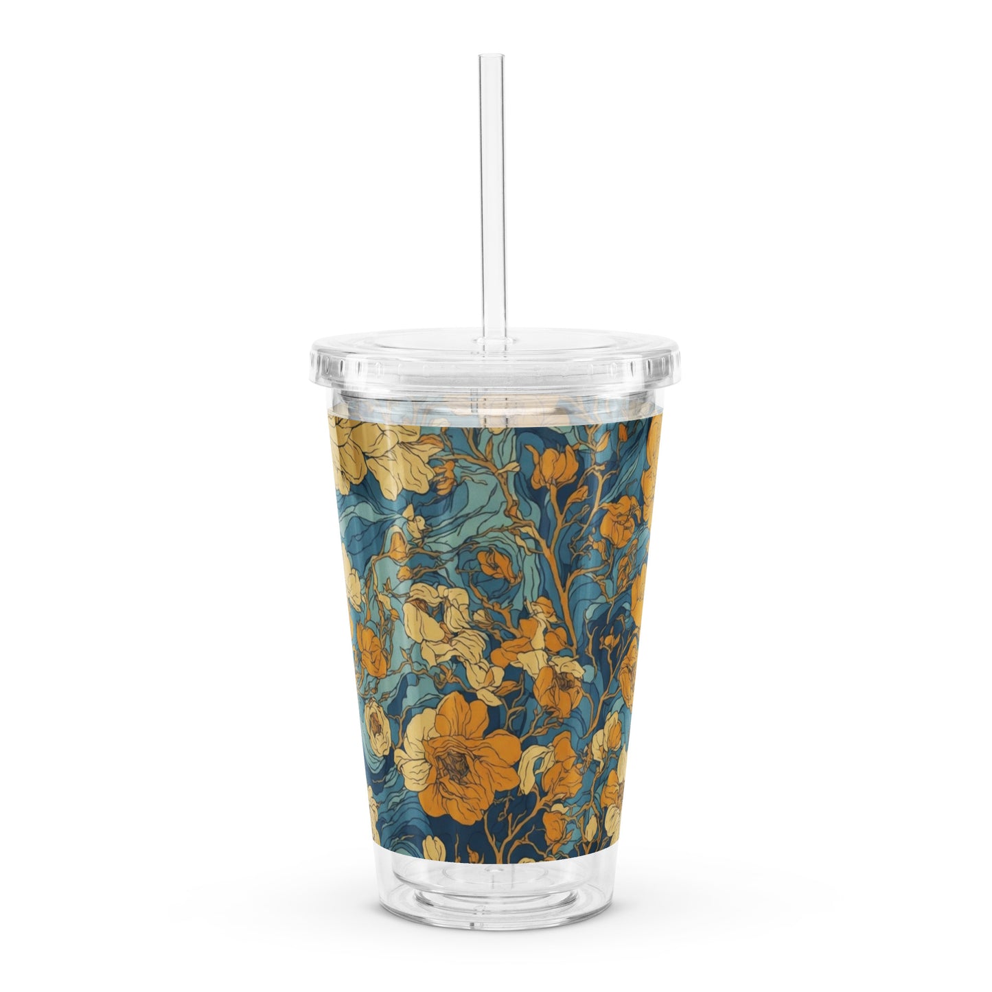 16 oz Clear Reusable Tumbler with Straw