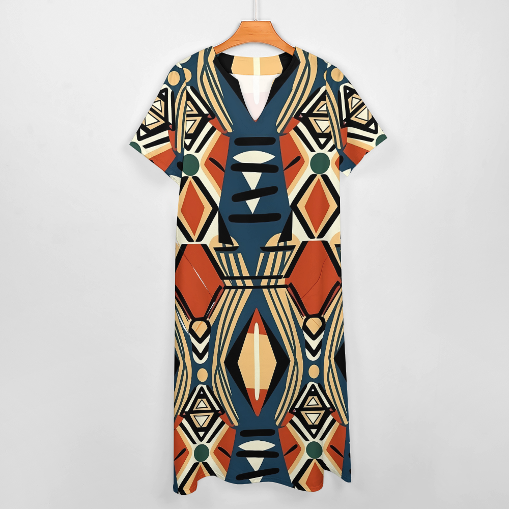 7 Point Sleeve Dress with Pockets-Sahara