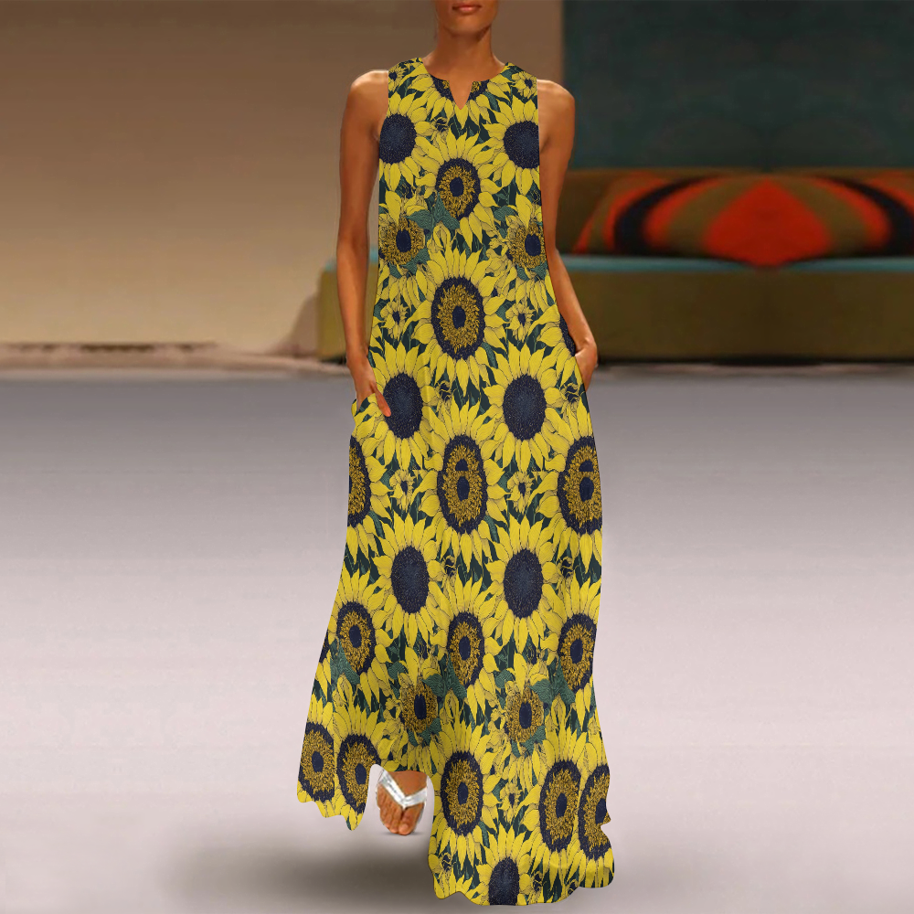 Long Dress-Sunflowers