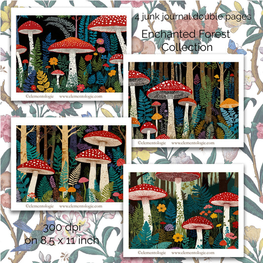 Junk Journal Pages | NO. 20008 | Instant Downloads |Enchanted Forest