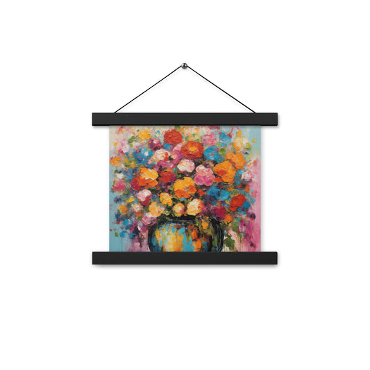 Artistic Wall Decor Poster with Wooden Hangers