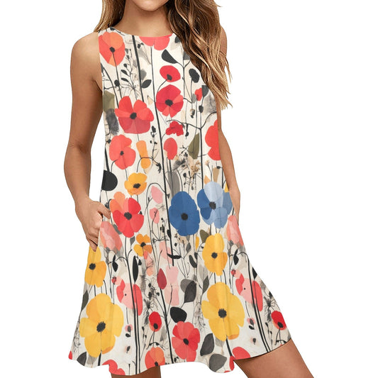✨ Flow & Freedom: Elementologie's Sleeveless A-Line Pocket Dress - Effortless Style Every Day! - Premium  from Inkedjoy - Just $37.22! Shop now at Elementologie