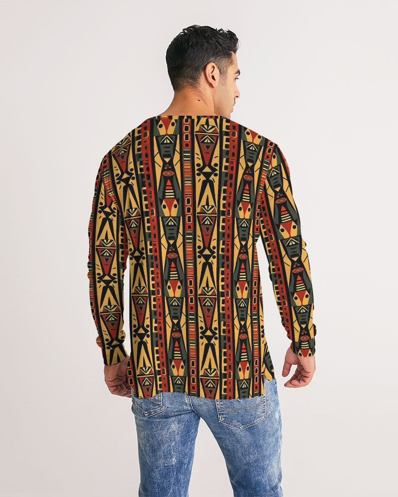 Mens Long Sleeve Tee-Tribal Beats